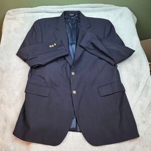 Jos. A. Bank Mens 44 Navy Blue Wool Blend Two Button‎ Blazer Sport Coat Poland